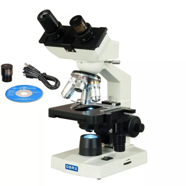 OMAX 40X-2500X Lab Binocular LED Microscope + 5MP Digital Camera