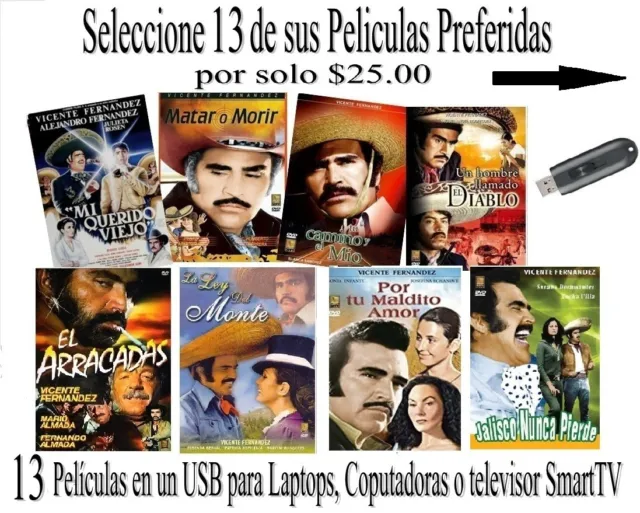 Peliculas Mexicanas - Vicente Fernandez (13 Peliculas) [Accion y Comedia]]