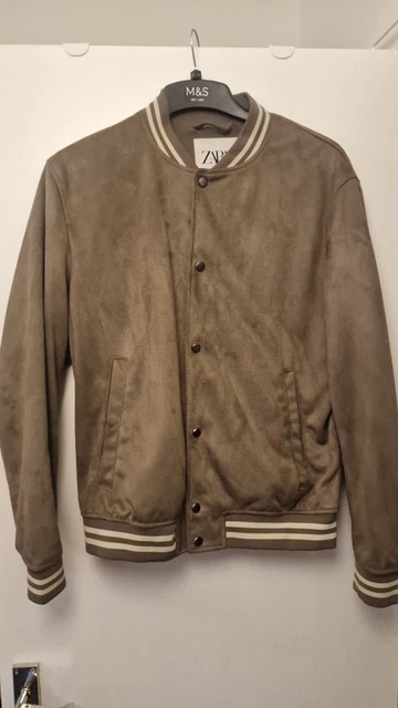 Zara man faux suede bomber jacket hotsell