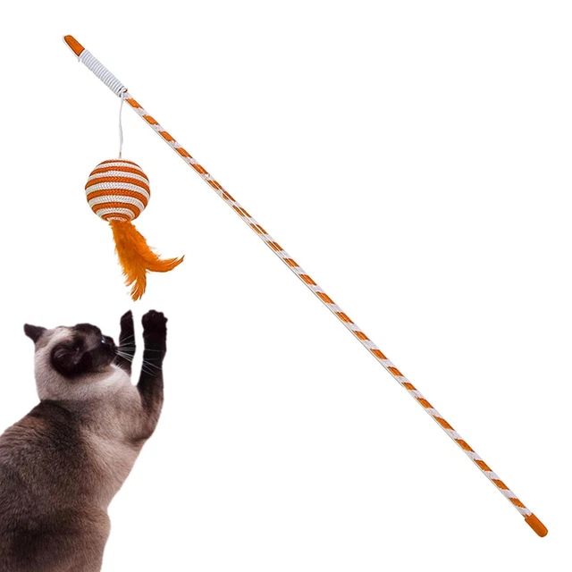 Cat Teaser Toy Chaser Pet Cats Toys Fun Stick Rod Indoor Cats with Bell