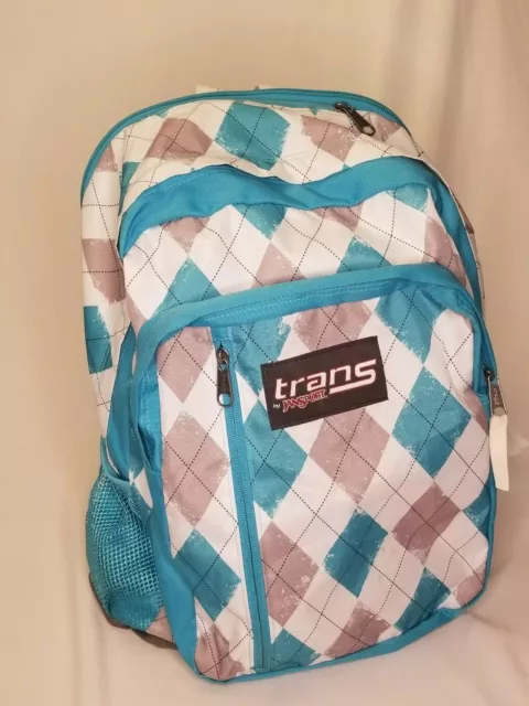 Jansport Backpack Argyle bookbag school travel overnight carry on book bag