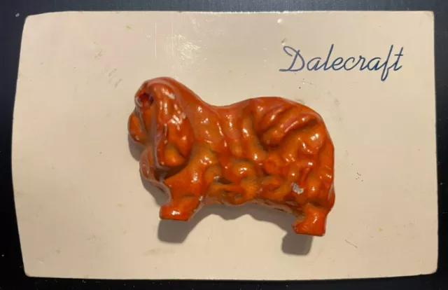 Dalecraft Painted Metal Pekingese Dog Pin 1950's HTF Vintage Free Shipping LOOK!