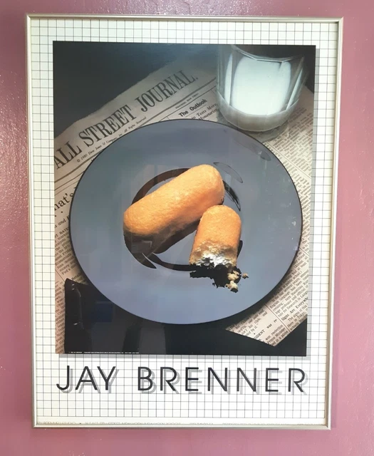 Vintage 80’s Art Jay Brenner Wall Street Journal Twinkie & Milk Print In Frame