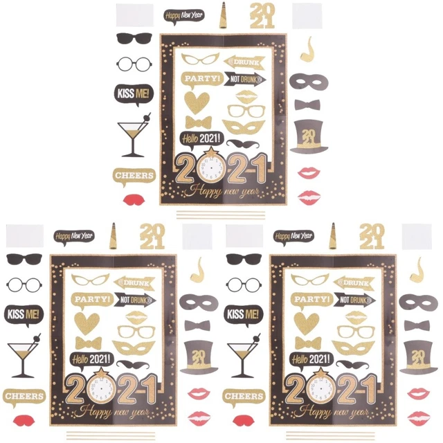 81 Pcs Accessoires De Photomaton Du Nouvel An 2020 Cotillons Fournitures Fête