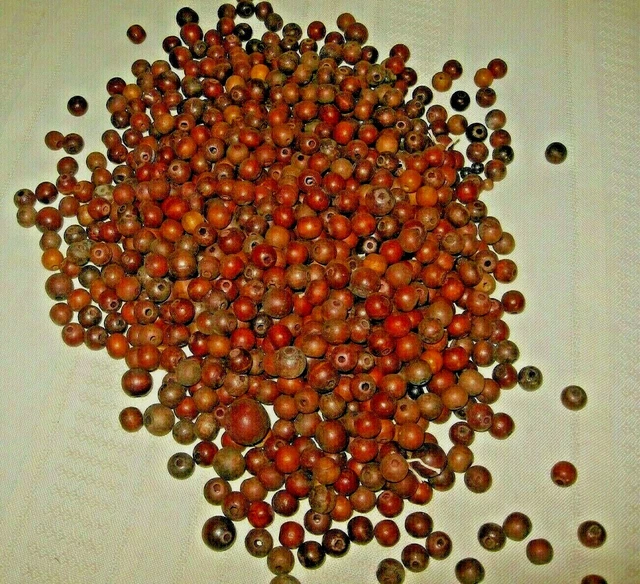 Vintage~Lot Of 1 Lb Various Brown Wooden Beads~Macrame, Crafts, Jewelry~Lot #C