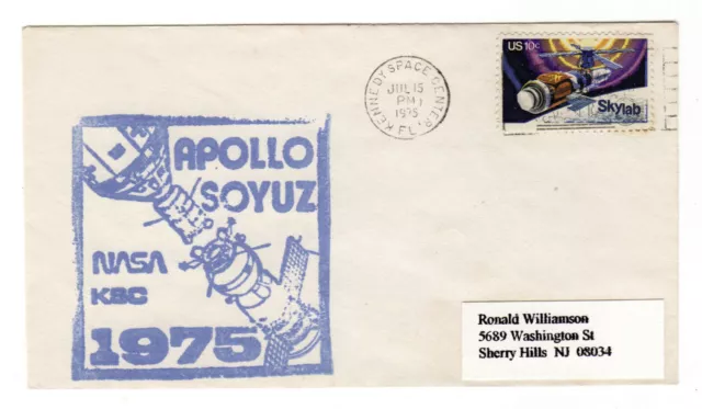 Apollo Soyuz Tracking & Support Kennedy Space Center pmk Official Cachet Cover