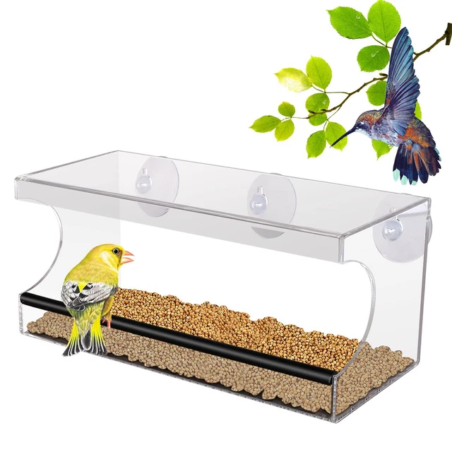Fenster Vogelfutterspender Futterhäuschen Vogelfutterstation Vogelhaus 30x13cm 2