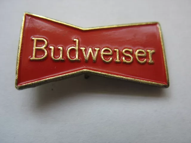 BUDWEISER LAPEL PIN - BOW TIE DESIGN - BEER - BREWERY - Painted Surface