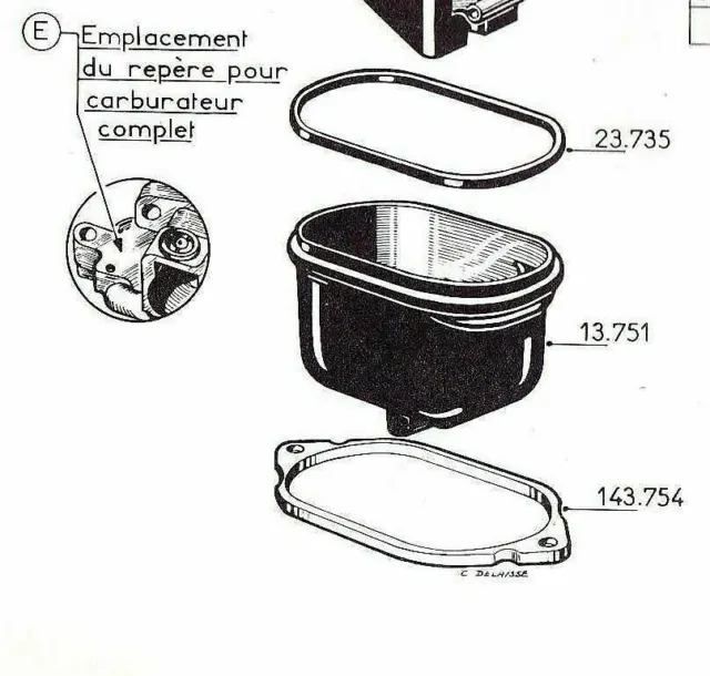 joint cuve carburateur solex 20hns moteur bernard staub  neuf