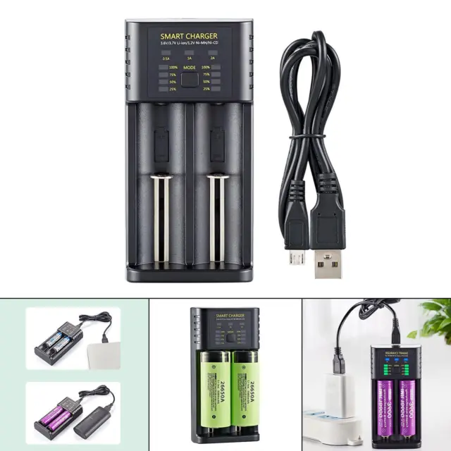2 Slot USB Smart Battery Charger for Li-Ion/Imr 14500 14650 18500 18650