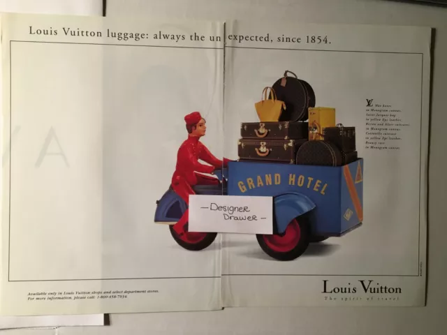 1990 LOUIS VUITTON The Spirit of Travel Jean Lariviere Photo 2 page PRINT AD