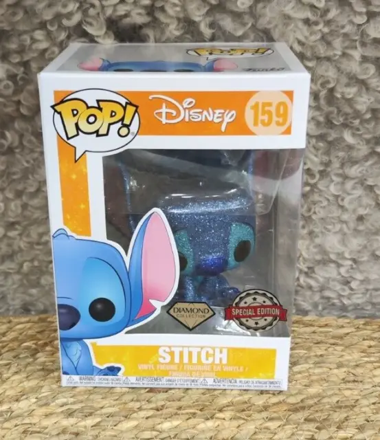 STITCH 159 Diamond Glitter Funko Pop Lilo Disney Seated Assis Vinyle Figurine