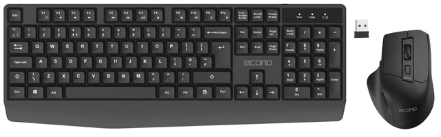 Econo Computerized ECONO OFFICEPRO WIRELESS Keyboard and Mouse Set 2.4G Set Combo Computer ...