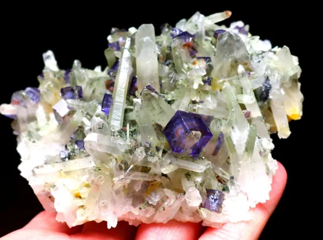 236g  Natural  purple  Phantom Cubic fluorite crystal mineral specimen/China