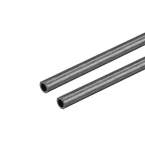 uxcell Carbon Fiber Round Tube 3mm x 2mm x 400mm Carbon Fiber Wing Pultrusion...