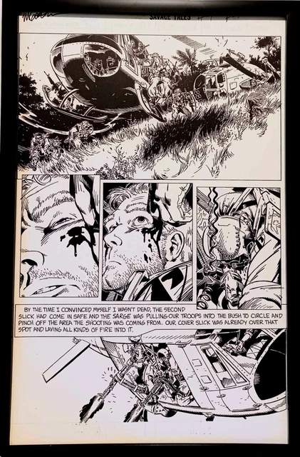 Savage Tales #4 pg. 5 by Michael Golden 11x17 FRAMED Original Art Poster Marvel