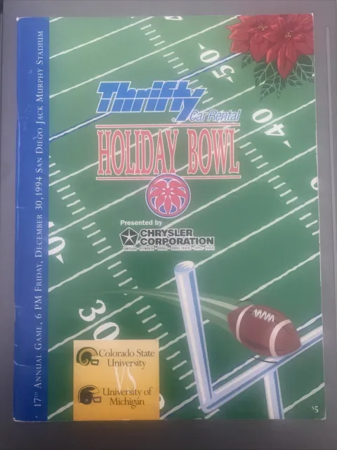 1994 Thrifty Holiday Bowl Program Colorado State Rams vs Michigan Wolverines