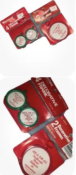 Wessex Decorative Frames 6-Count 1.5” Green &2.25” Red Plastic New/Old Stock