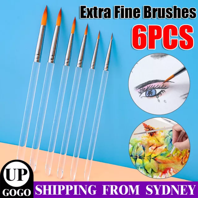 6X Extra Fine Detail Paint Brushes Art Miniatures Model Maker Warhammer AU