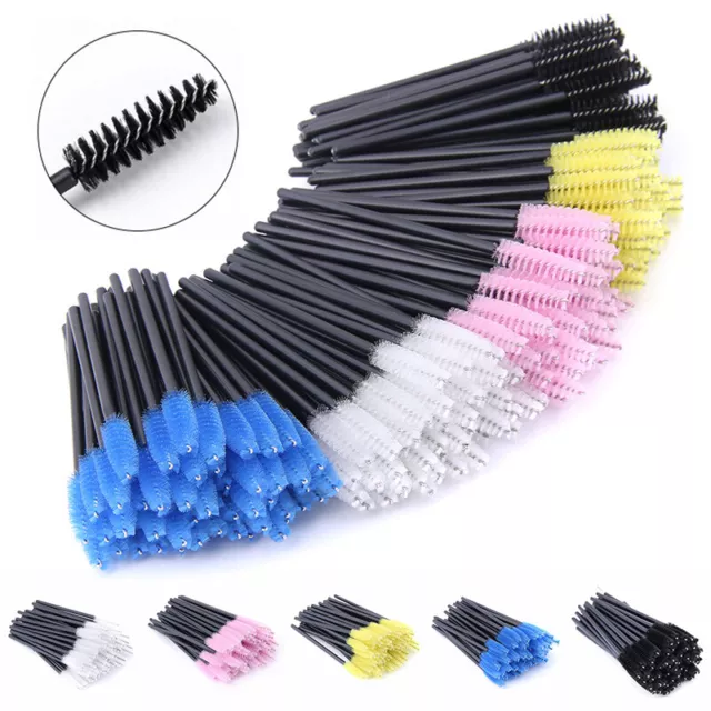 50PCS Disposable Eyelash Brushes Mascara Wands Eyebrow Spoolie Applicator Makeup