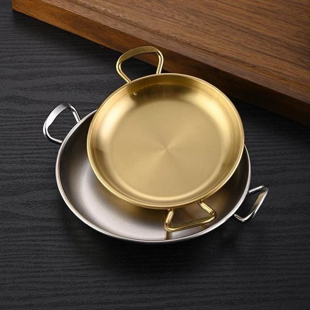 Bandeja para bocadillos de acero inoxidable engrosado para placa de inducción estable y de larga duración