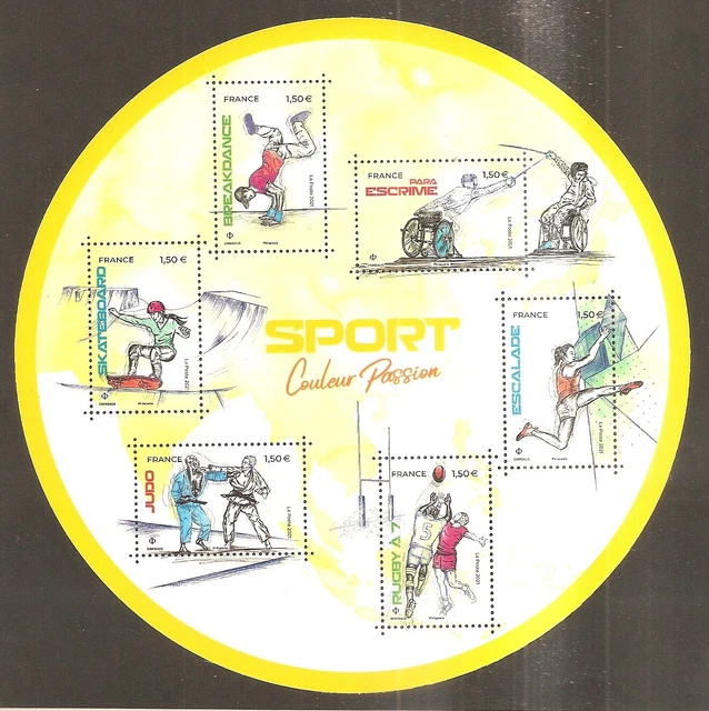 FEUILLET FRANCE N°F5588 SPORT COULEUR PASSION TIMBRES NEUFS** ANNÉE 2022