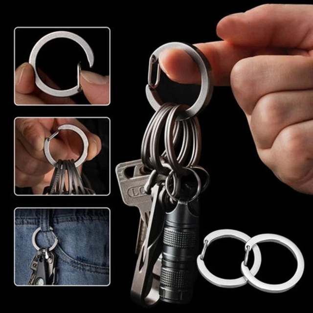 3Pcs Metal O Ring Round Keychain Hook Round Carabiner Keyring