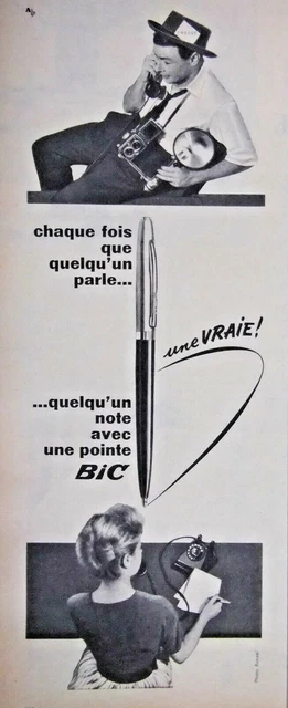 Publicité De Presse 1957 Quelqu'un Parle Quelqu'un Note Avec Une Pointe Bic