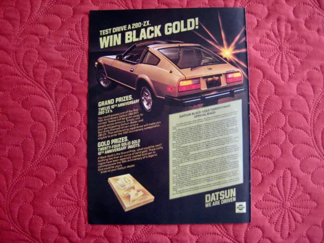 1980 Datsun 280ZX - 10th Anniversary "Black Gold" Print Magazine Ad - Excel Cond 3