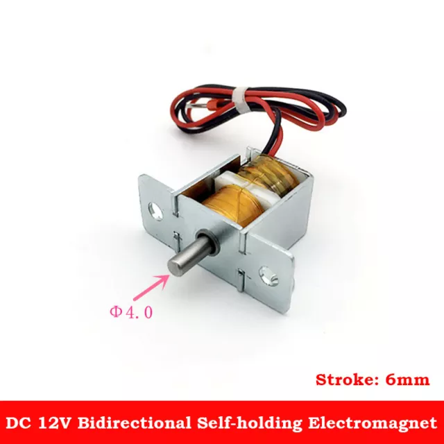 DC 12V Push-Pull Type Bidirectional Self-holding Micro DC Solenoid Electromagnet