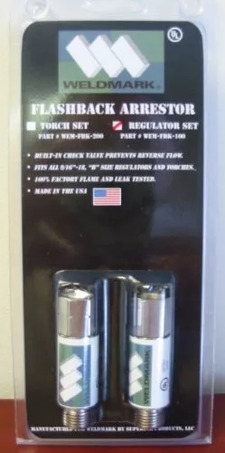 Weldmark FBK-100 Flashback Arrestor (Regulator Set) by Superior Products, 1 Set