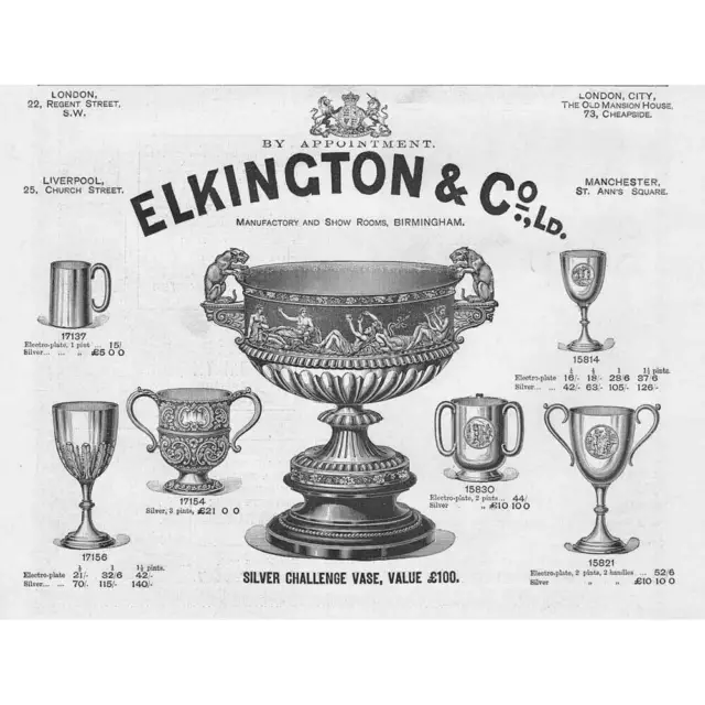 ELKINGTON & CO Silverware Victorian Advertisement 1893