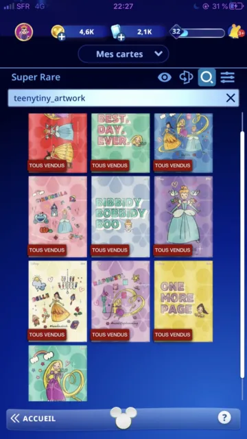 Disney Collect Topps Teeny Tiny 11/12 Cards Super Rare