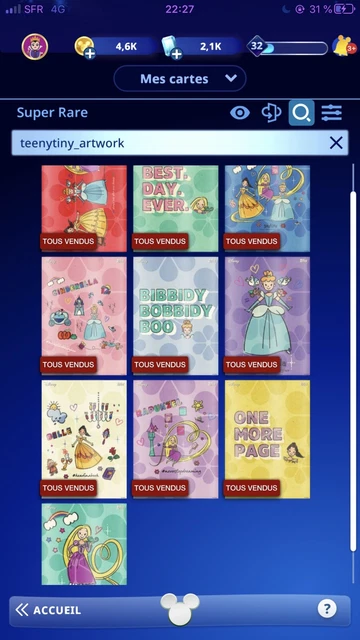 Disney Collect Topps Teeny Tiny 11/12 Cards Super Rare