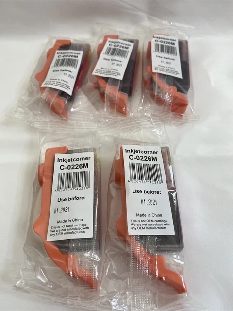 Lot Of 5 New Ink Cartridges for Canon Pixma MG5320 MG5220 MG6120 Magenta