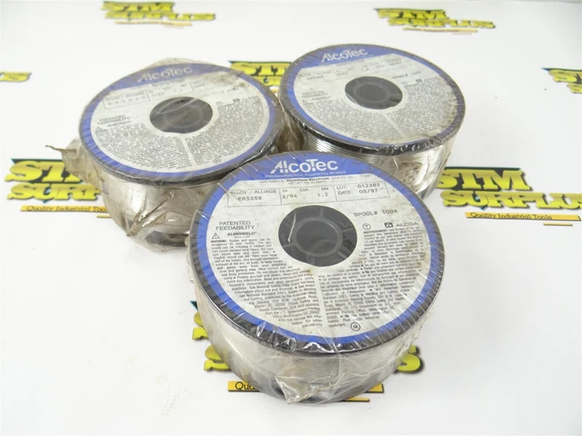Lot Of 3 New 1Lb Spools Of Alcotec Welding Wire 3/64" Er5356