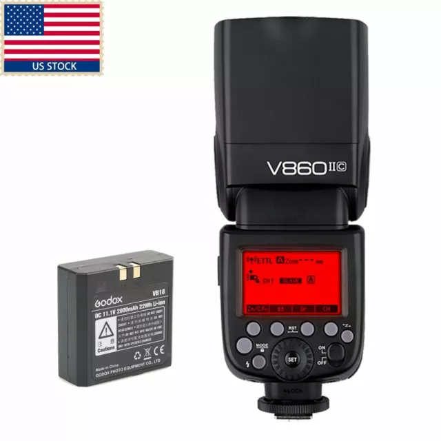 US Godox Ving V860II-C 2.4G E-TTL Li-on Battery Flash Speedlite for Canon Camera