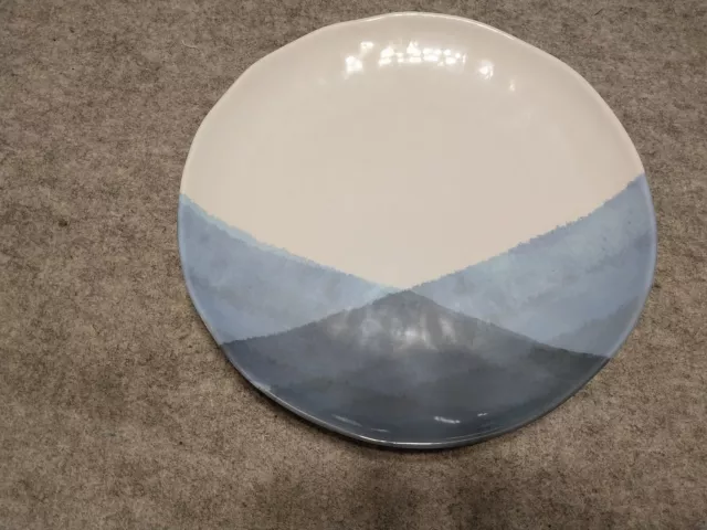 Nautica 100% Melamine 11" Dinner Plates Blue & White Abstract Design Set Of 4