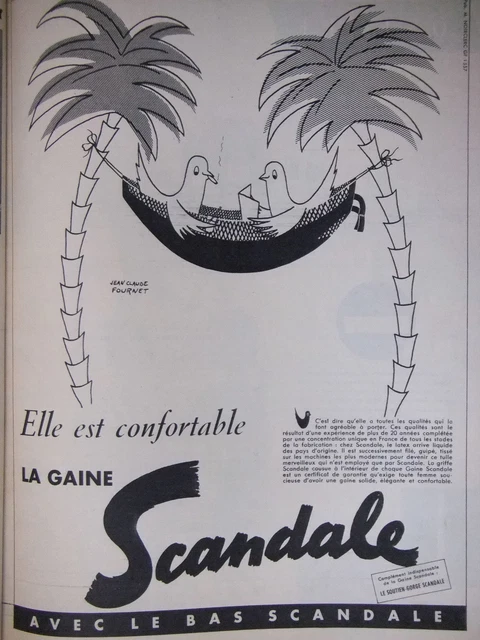 PUBLICITE SCANDALE GAINE PRODUCTION OCCULTA EN TULLE DOGNIN DE 1935