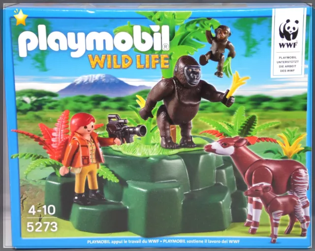 PLAYMOBIL WWF Wild Life 5273 Zoologin Forscherin bei Okapis und Gorillas NEU