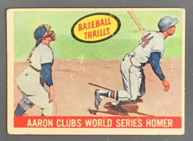 1959 Topps #467 Hank Aaron Baseball Thrills PR-GD Milwaukee Braves HOF