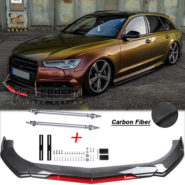 CARBON FIBER FRONT Bumper Lip Splitter Body Kit Parts for Audi A6 RS6