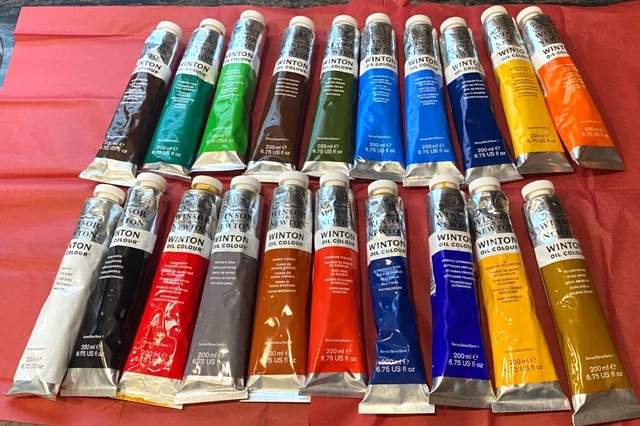20 tubos WINSOR & NEWTON WINTON PINTURA COLOR ÓLEO 200 ml color sin duplicados NUEVO