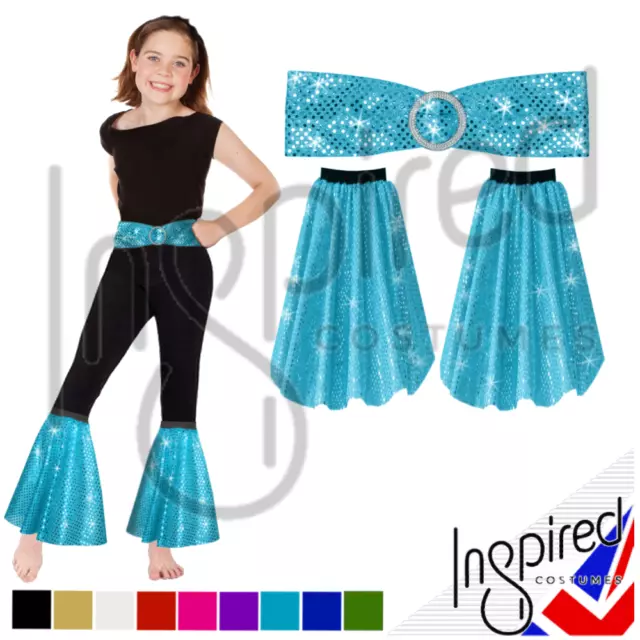 70S CHILD FLARES Costume Fancy Dress Disco Sequin Trousers Bottoms
