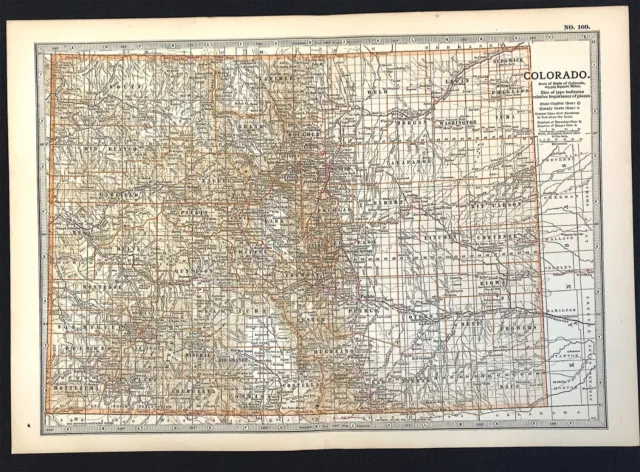 1901 Colorado Map original litho colour by Ben Eli Smith