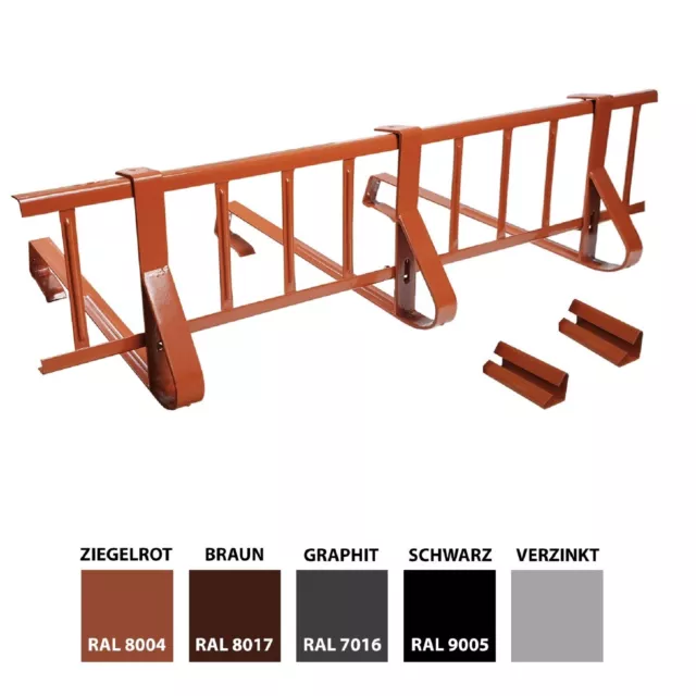 SCHNEEFANGGITTER SET | 1,2 - 8,4m | Schneefangsystem für Dachziegel Schneefang