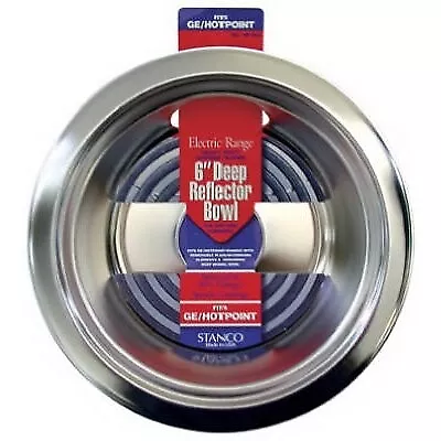 Electric Range Reflector Bowl, Deep Inset, Chrome, 6-In. -5010-6