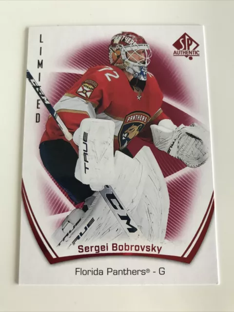 NHL Card,Sergei Bobrovsky,Red Limited,SP Authentic 2021-22,Florida