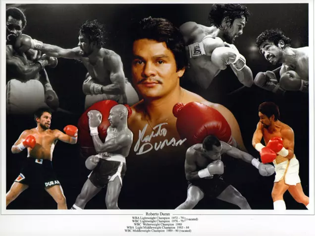 Signed  Roberto Duran montage print