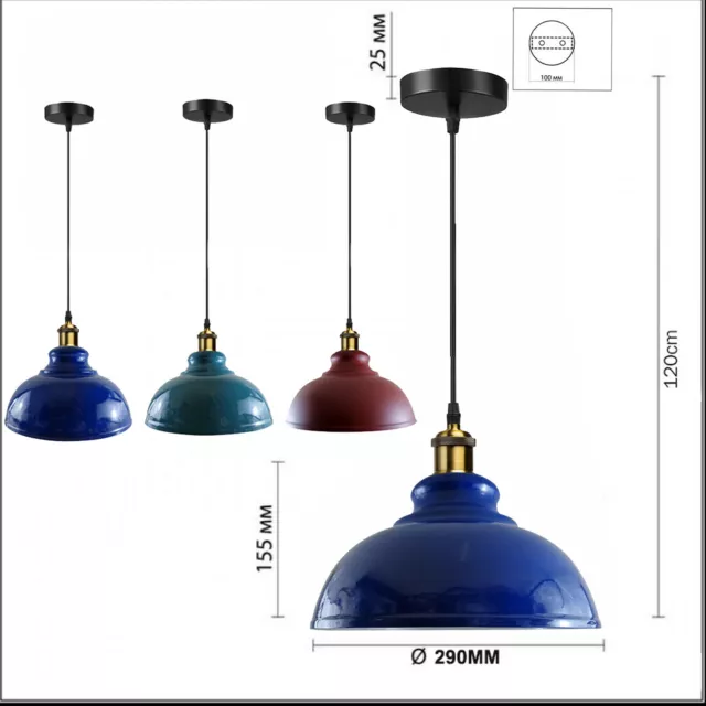 Vintage Industrial Metal Ceiling Pendant Shade Modern Hanging Retro Light